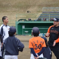 岩手県大船渡市でのチャリティー野球教室。